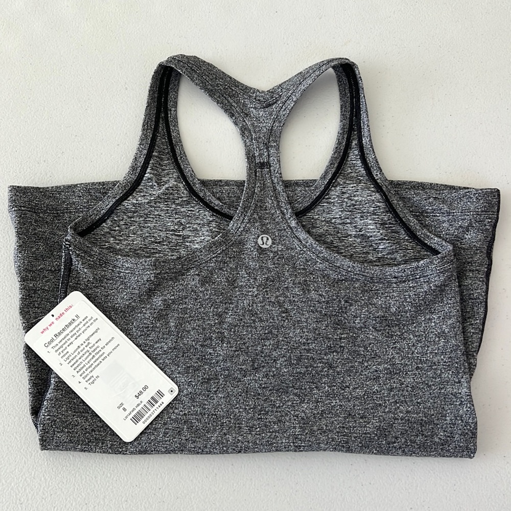NWT Lululemon Cool Racerback II Dark Grey Heather
